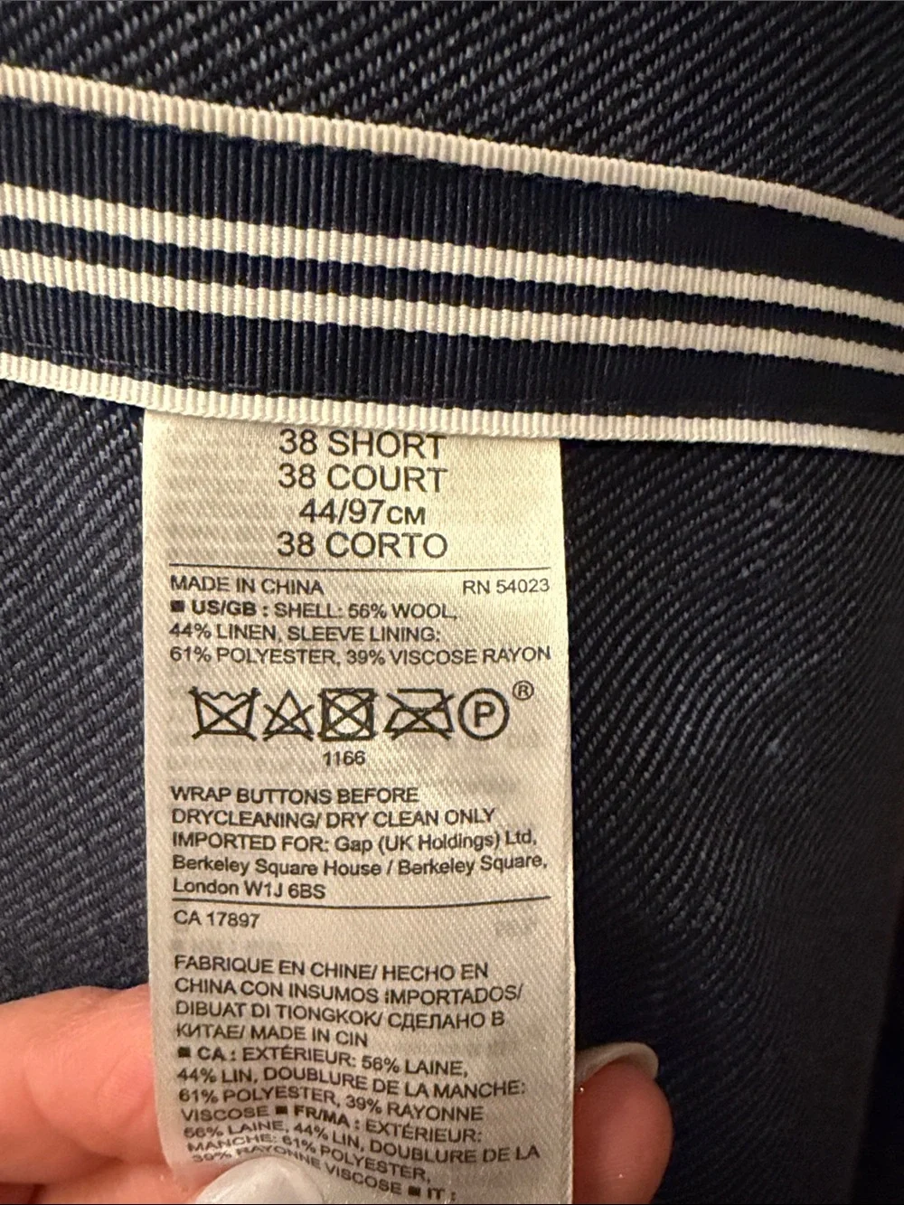 Banana Republic Dark Blue Sport Coat Slim Fit